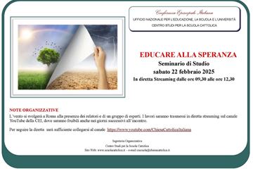 Seminario Centro Studi Scuola Cattolica: "Educare alla speranza"