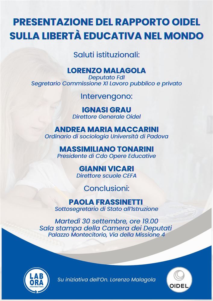 Presentazione del Rapporto OIDEL sulla libertà educativa nel mondo