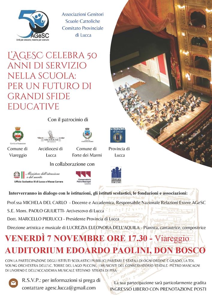 AGeSC Lucca celebra 50 anni di servizio nella scuola 