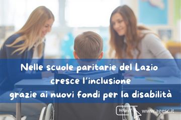 NELLE SCUOLE PARITARIE DEL LAZIO CRESCE L’INCLUSIONE DEI DISABILI