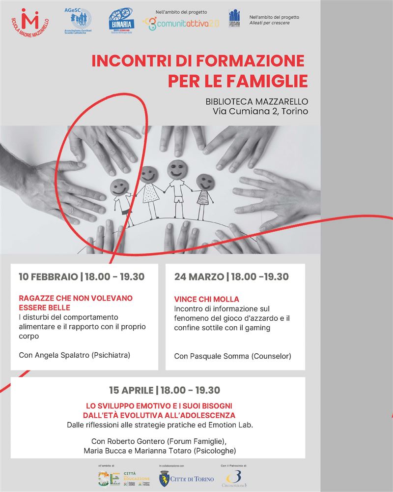 INCONTRI DI FORMAZIONE PER LE FAMIGLIE