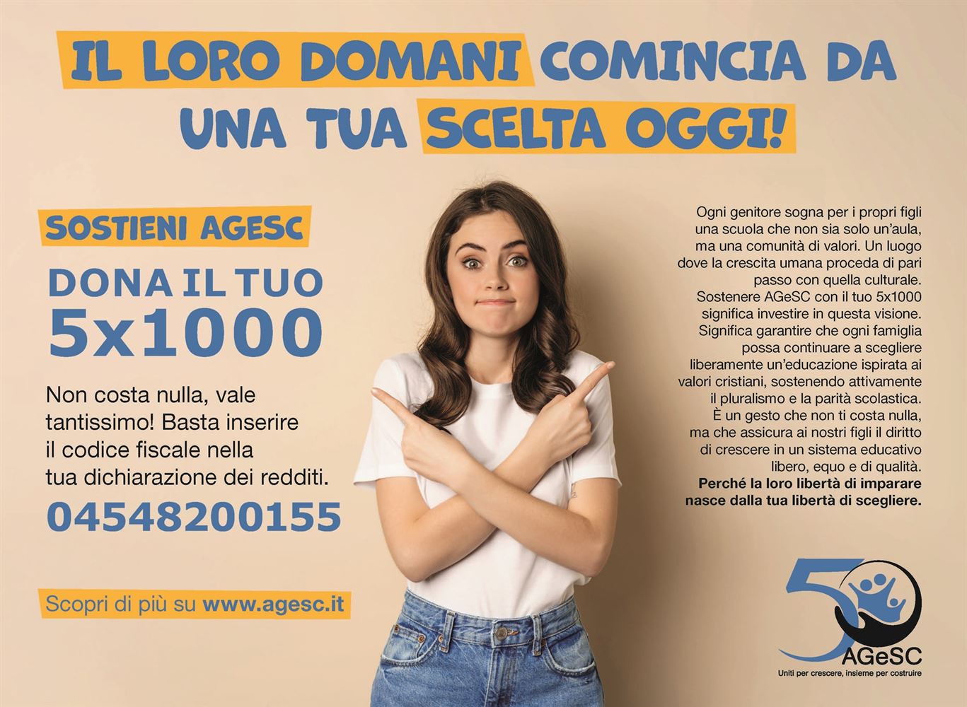 Sottoscrivi il tuo 5 per mille a favore dell'AGeSC