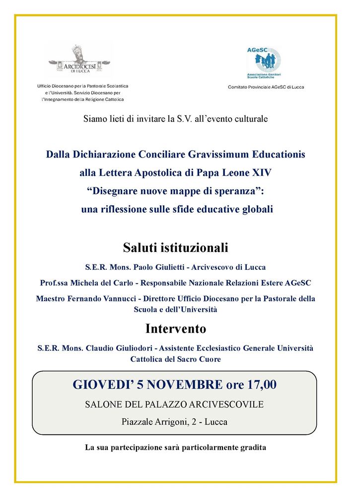 Dalla Gravissimum Educationis alle nuove mappe di speranza